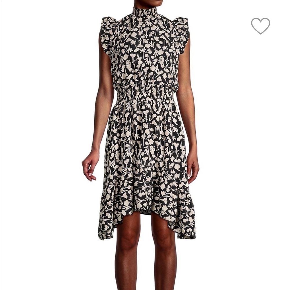 Saks Fifth Ave Black Floral Dress